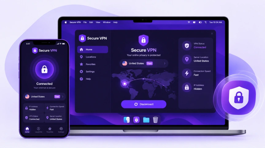 Secure VPN connected on iPhone