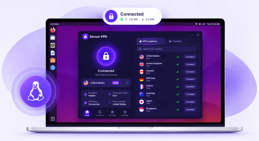 Secure VPN app on Linux